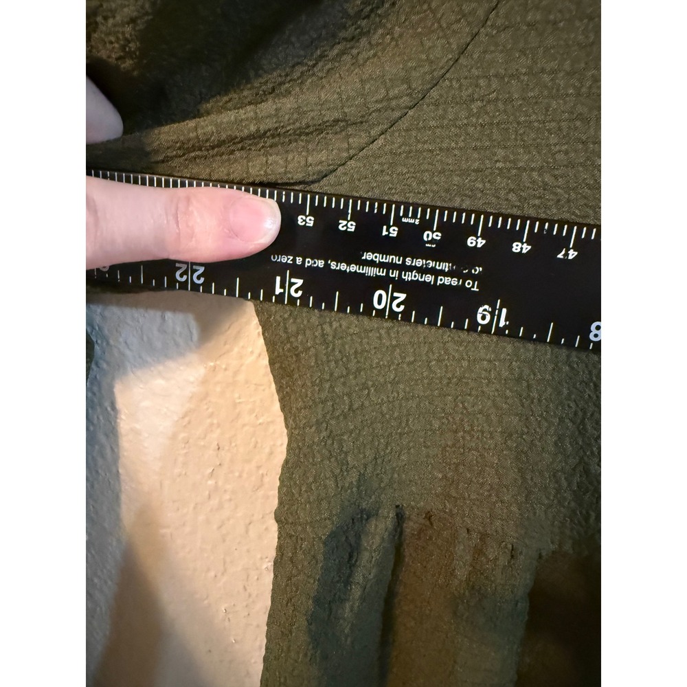 Emery Rose Women XL Olive Green Tiered Babydoll Long Sleeve Textured Top Blouse - Picture 6 of 6
